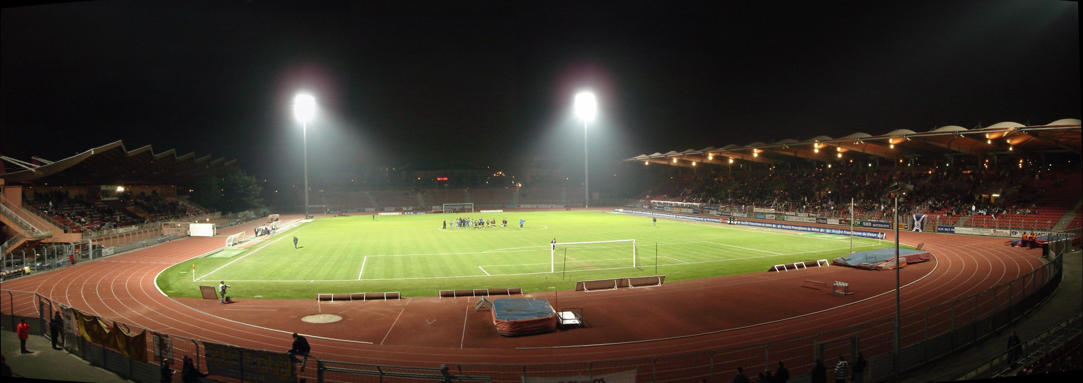 A stadium seen from the stands